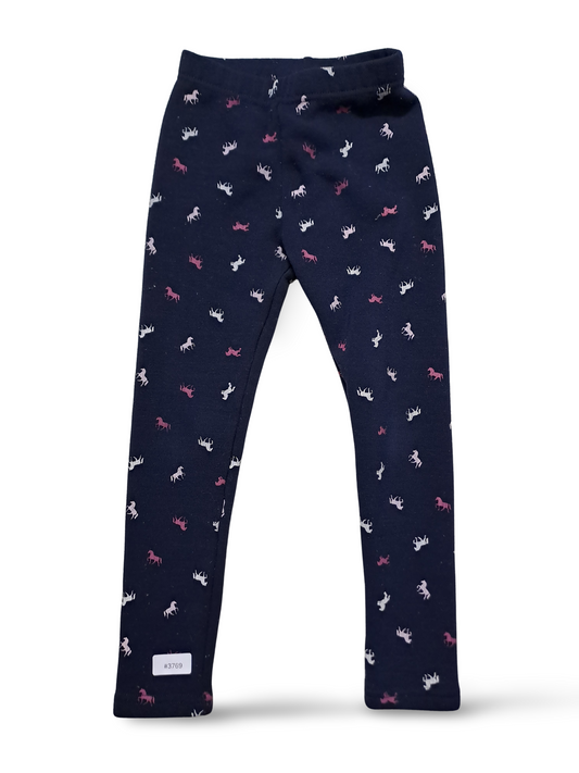 Leggings Mädchen Pferdeprint Dunkelblau - Gr. 110