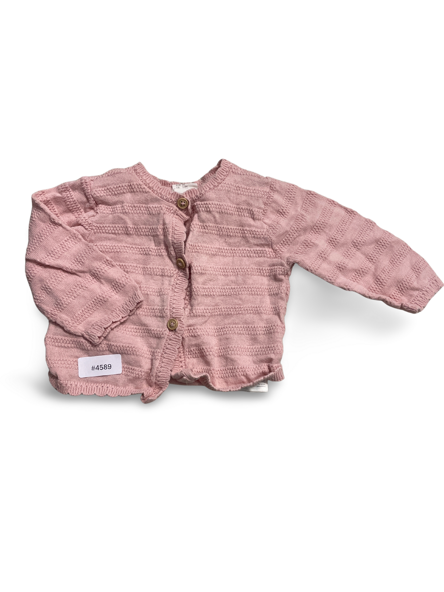 Gilet rose en tricot pour bébé avec boutons - Taille 56
