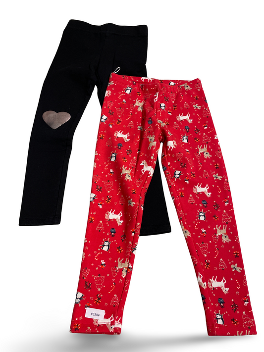 2er Bundle Leggings Rot und Schwarz - Gr. 122