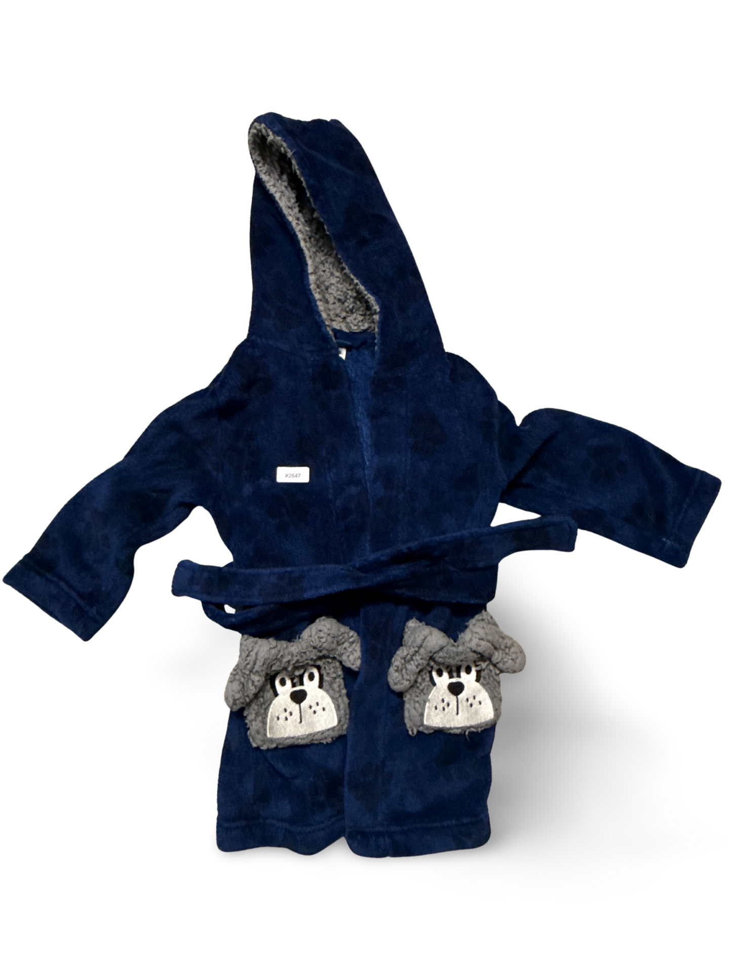Kapuzenbademantel mit Hundetaschen - Gr. 104