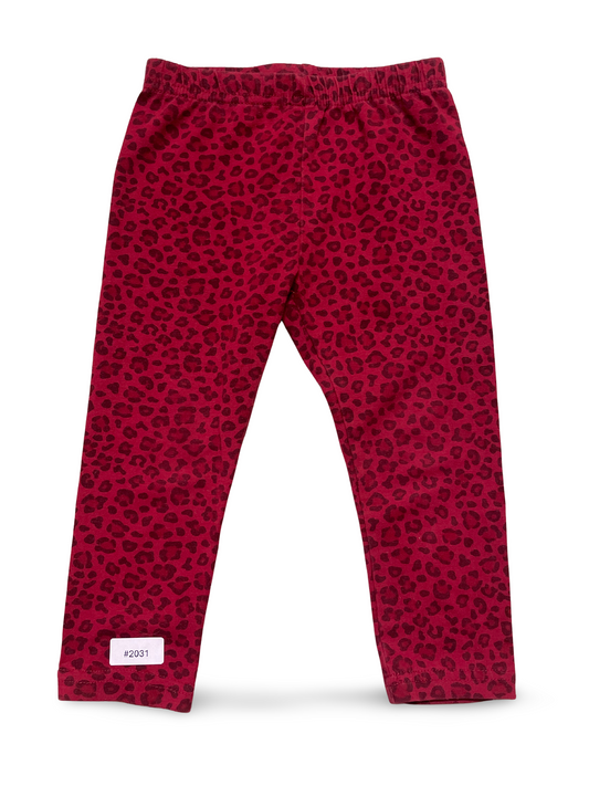 Rote Leoparden-Leggings - Gr. 86