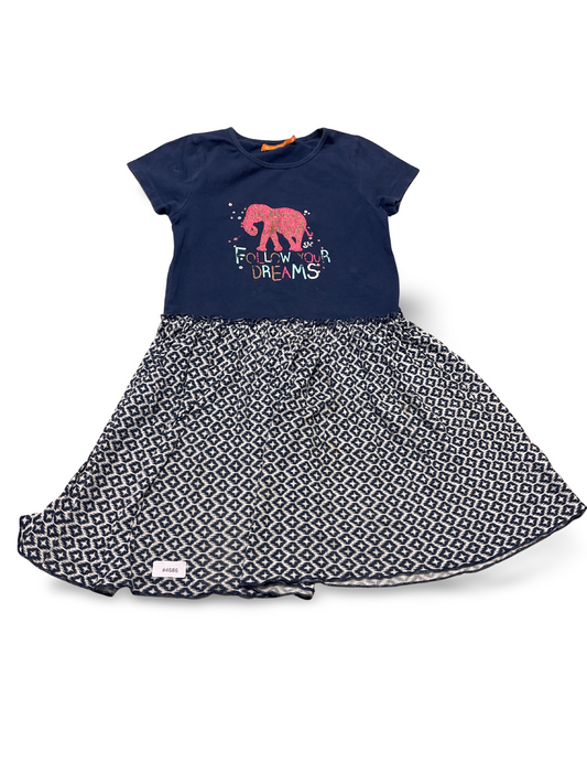 Mädchenkleid mit Elefantenprint - Gr. 128