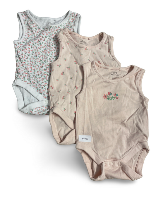 3er Bundle Babybodys rosa mit Blumen - Gr. 68