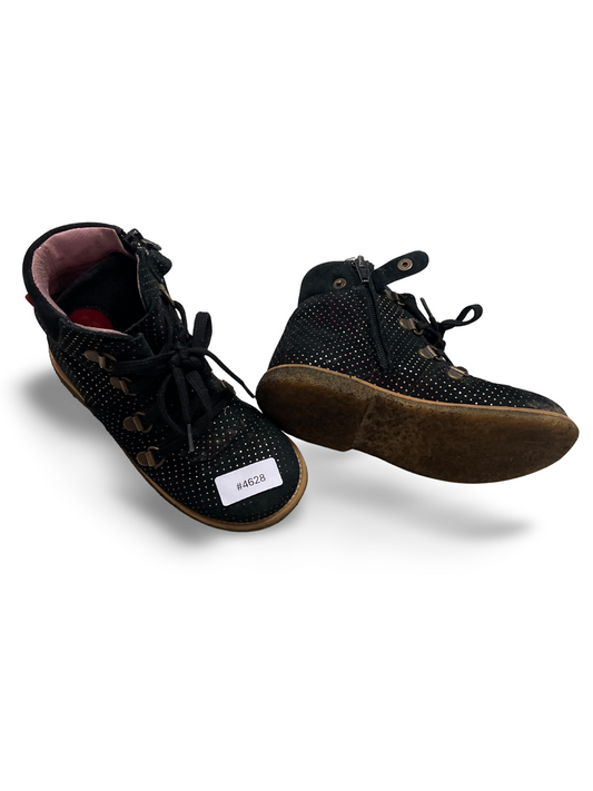 Kinderschnürstiefel gepunktet mit Reissverschluss - Gr. 25