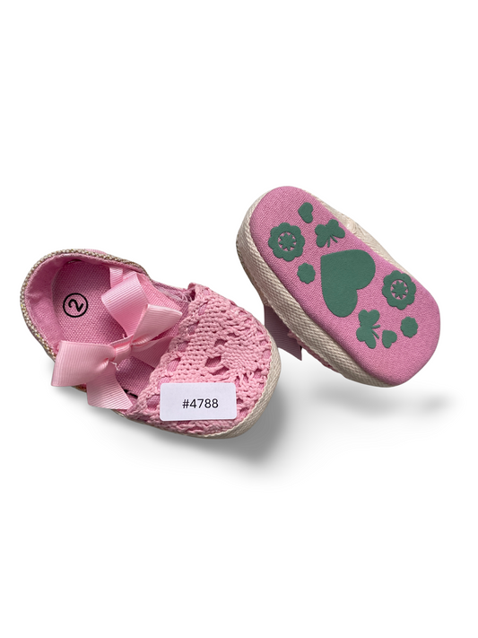 Babyschuhe Rosa mit Schleife - Gr. 19