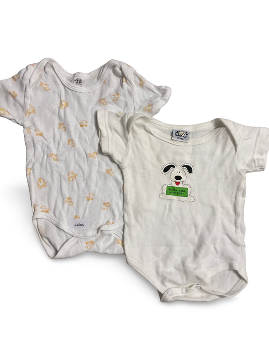 2er Bundle Kurzarm-Bodys mit Hund- und Entenmotiv - Gr. 62
