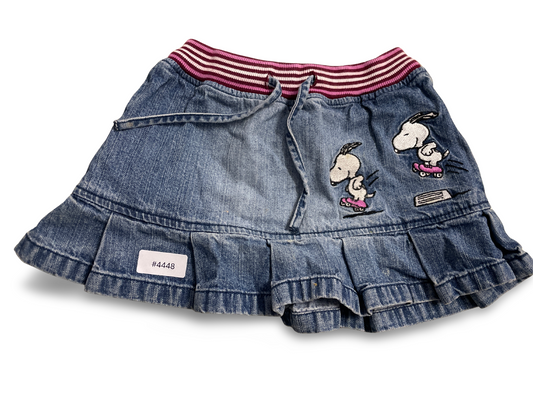 Jeansrock mit Snoopy-Stickerei und Rüschen - Gr. 74