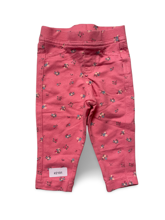 Rosa Leggings mit Blumenmuster - Gr. 68