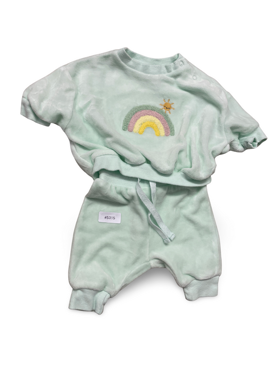 Babyset Sweatshirt und Jogginghose mit Regenbogen - Gr. 56