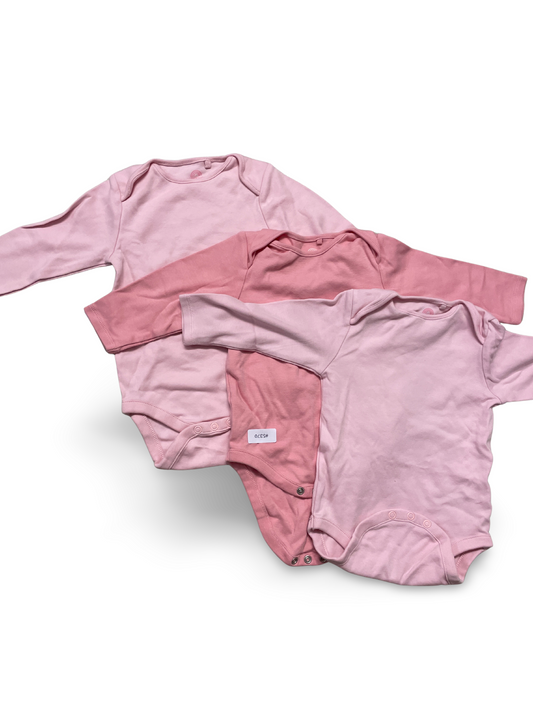 3er Bundle Langarmbody Rosa - Gr. 74