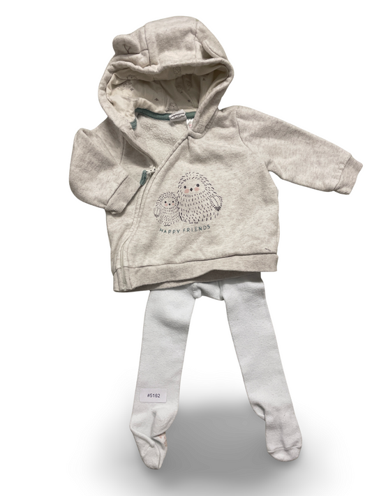 Kapuzenjacke mit Strumpfhose - Gr. 62