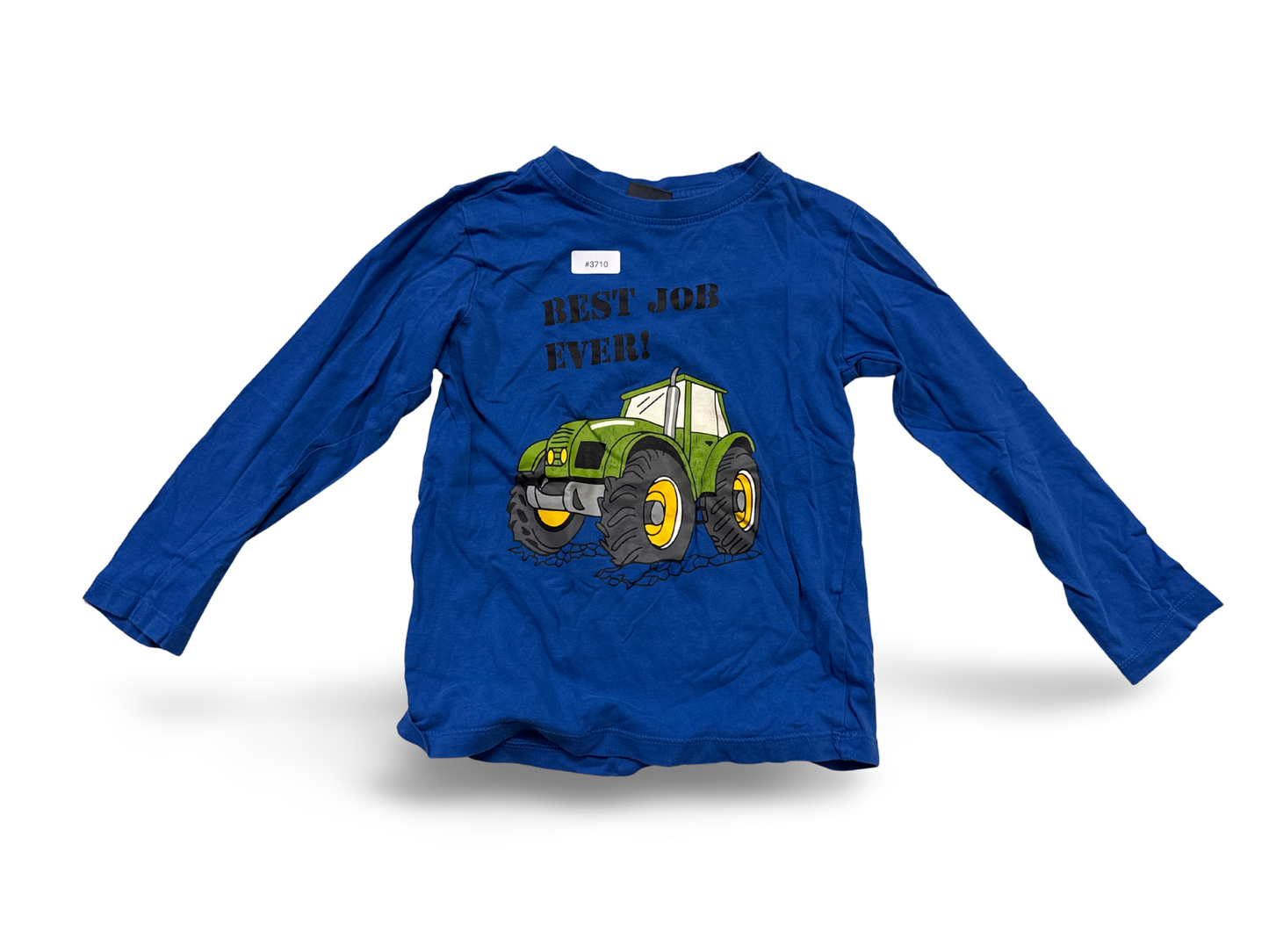 Long-sleeved shirt with tractor print - size 116