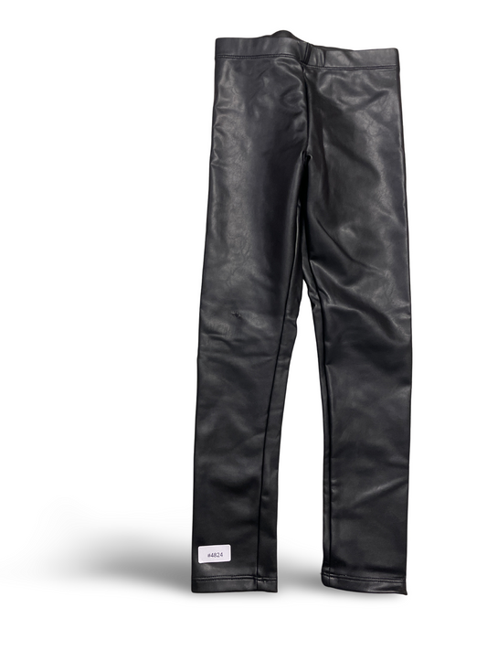 Schwarze Kunstlederleggings - Gr. 122