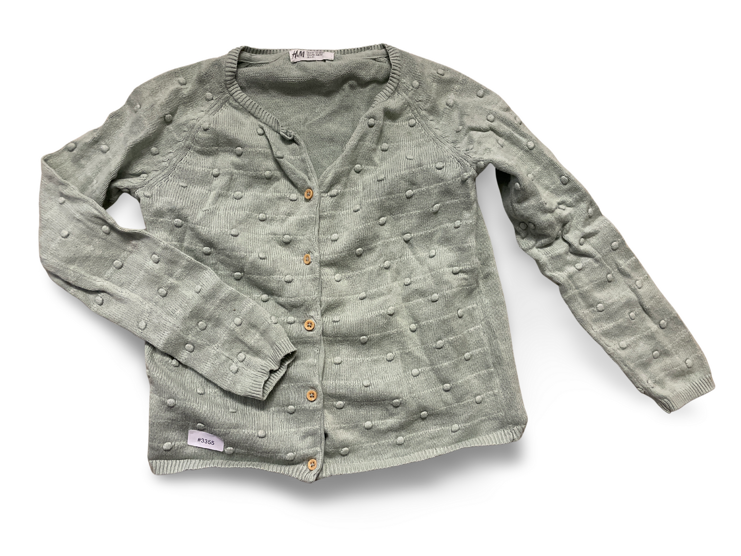 Cardigan with a textured pattern and button placket - Size 122