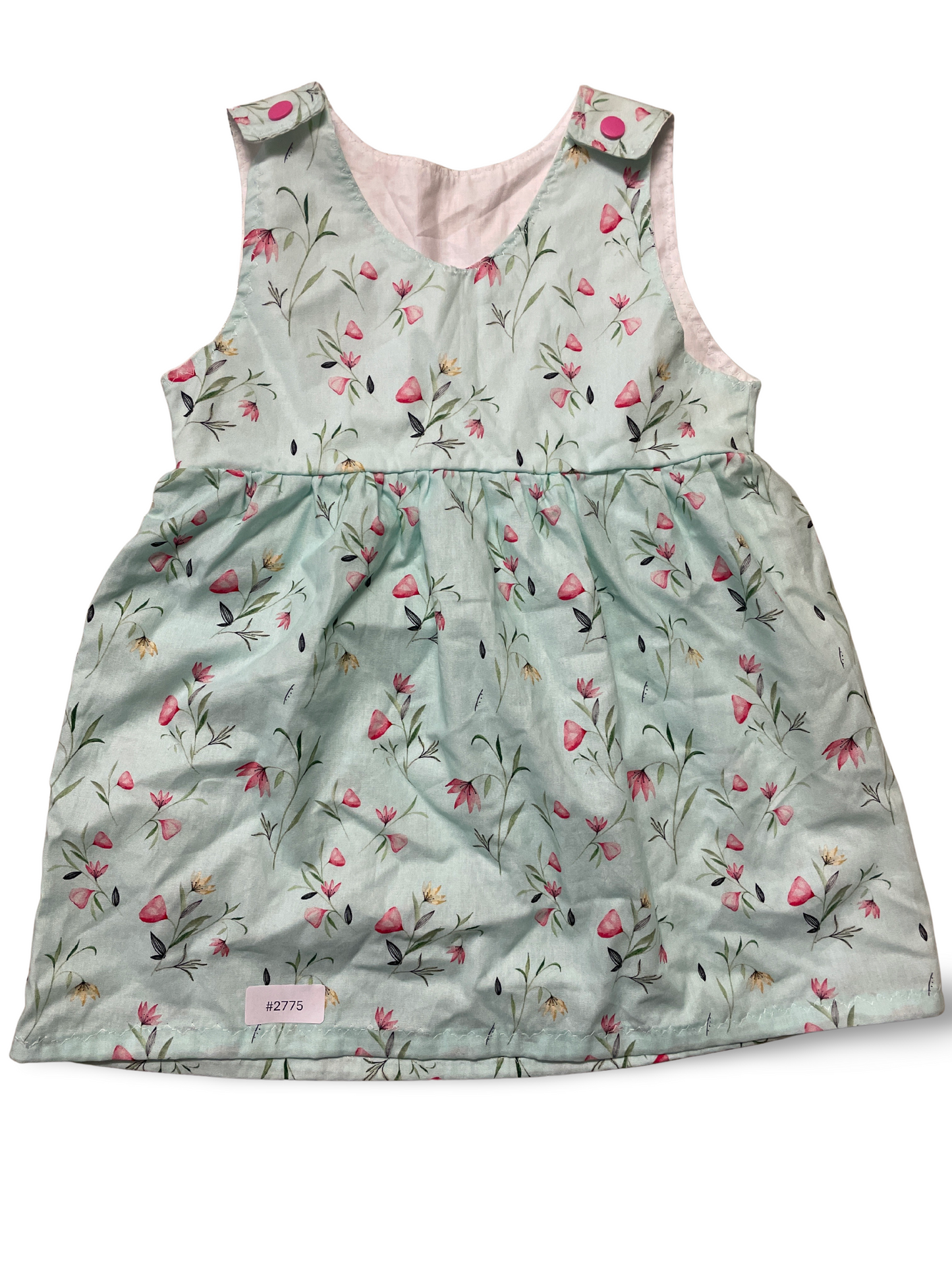 Ärmelloses mintgrünes Blumenkleid - Gr. 86