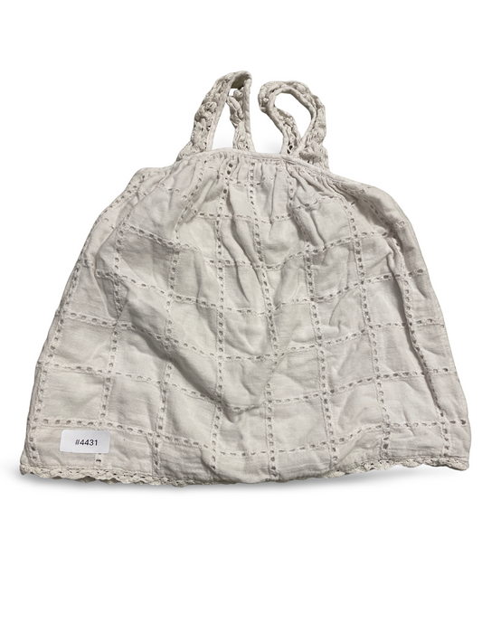 Weisses Trägertop mit Lochstickerei - Gr. 80