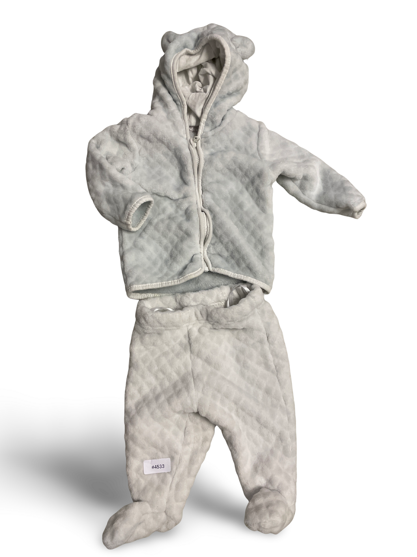 Fleecejacke mit Kapuze und Hose mit Füssen - Gr. 62