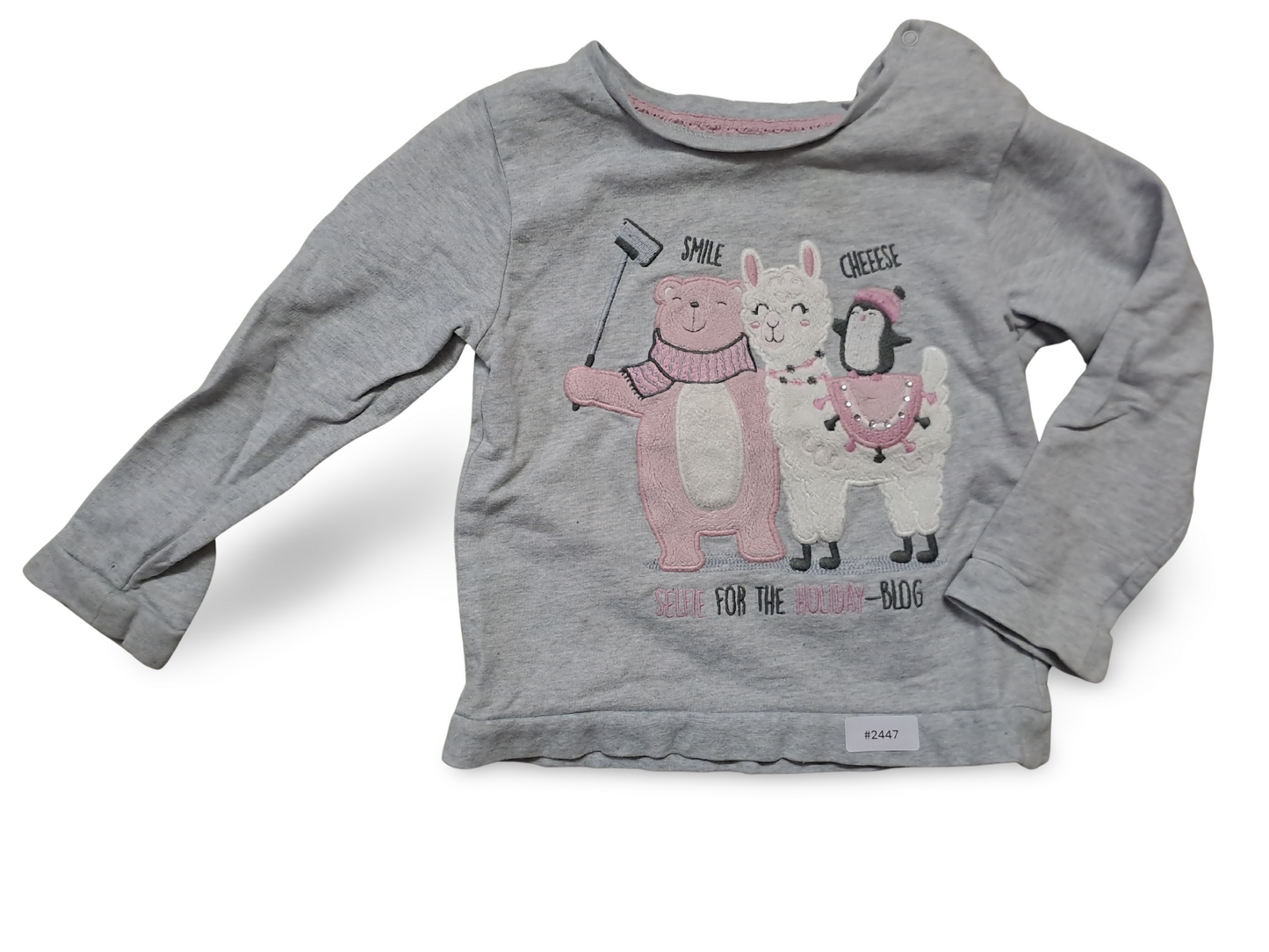 Langarmshirt mit Bär- und Lama-Motiv - Gr. 92