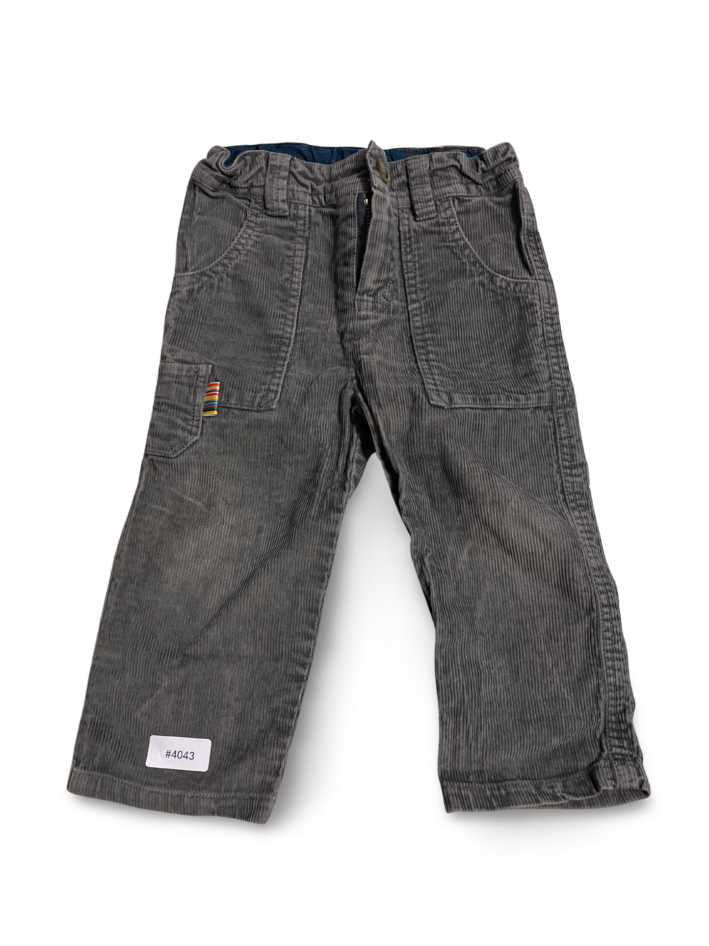 Graue Cordhose mit Taschen - Gr. 86