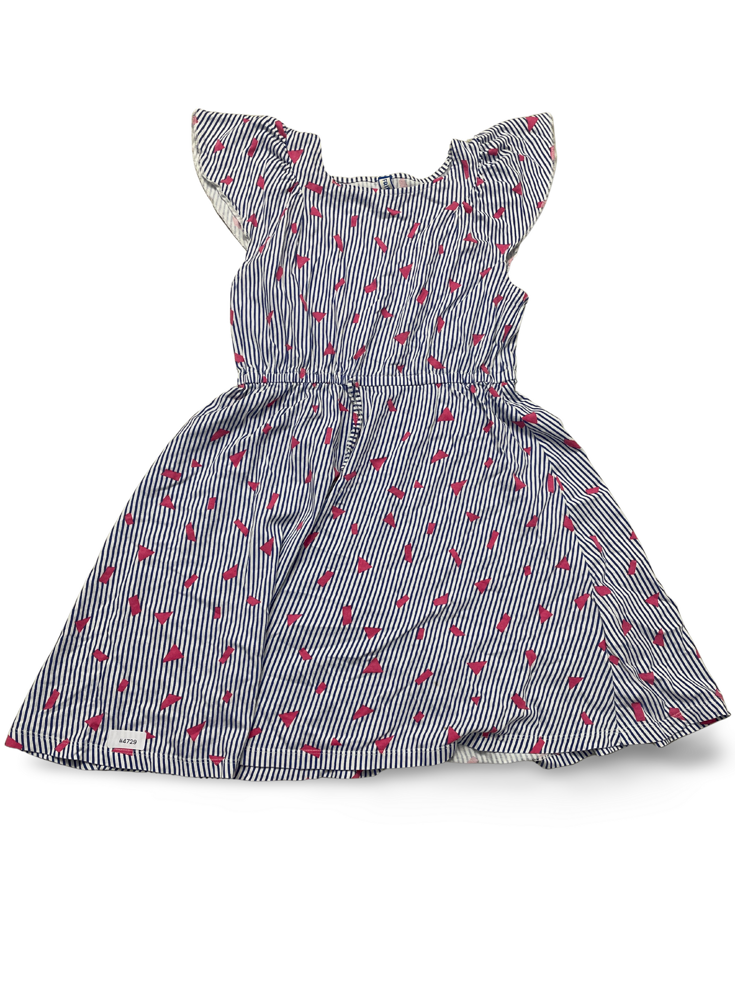 Gestreiftes Kleid mit Rüschenärmeln - Gr. 128