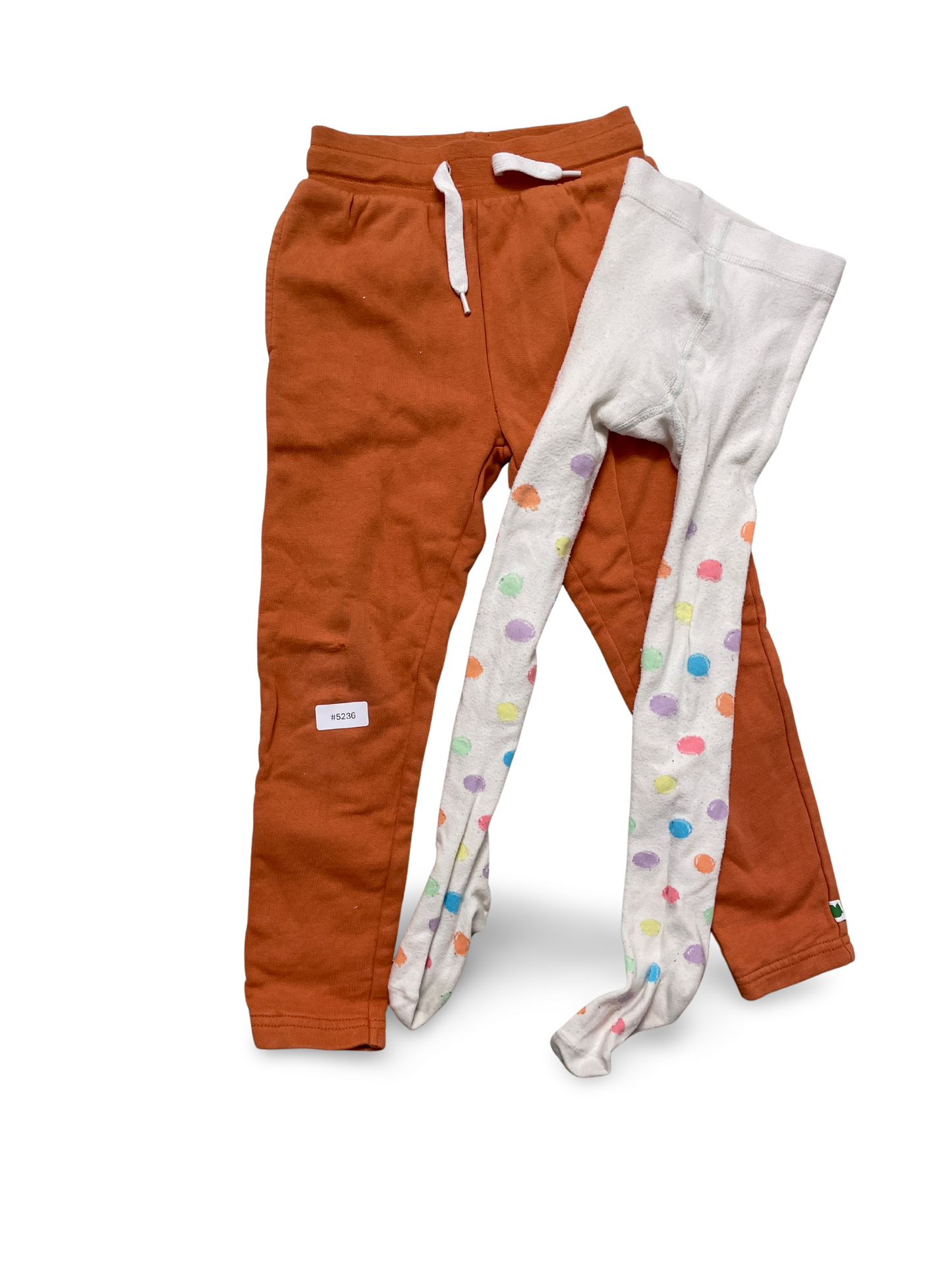 Jogginghose und gepunktete Strumpfhose - Gr. 110
