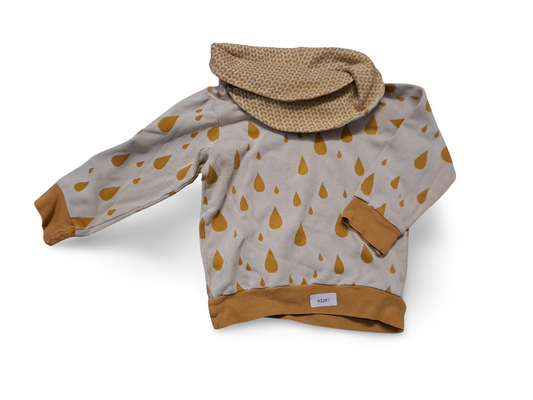 Sweatshirt with tube collar and teardrop pattern - size 98