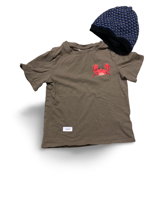 T-Shirt mit Krabbenprint khaki - Gr. 122
