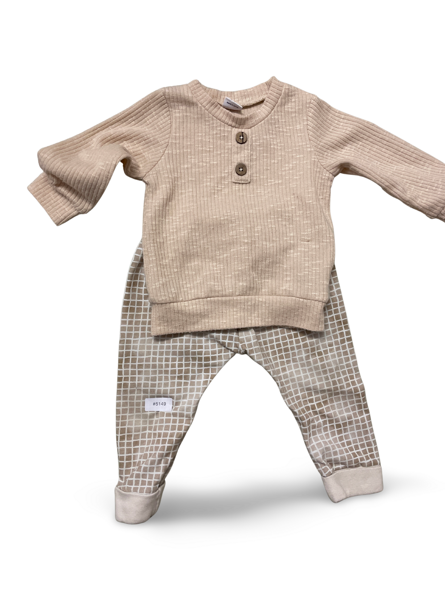 Pullover mit Holzknöpfen und Leggings - Gr. 80