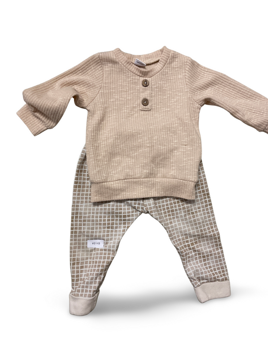 Pullover mit Holzknöpfen und Leggings - Gr. 80