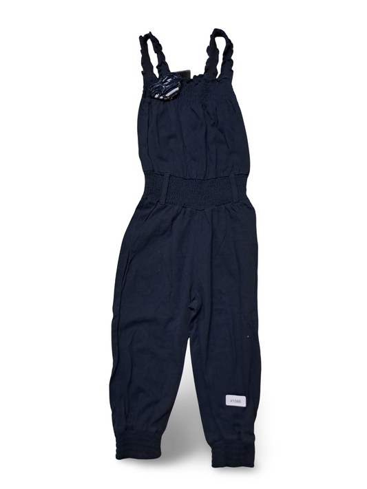 Dunkelblauer Jumpsuit mit Gummibund und Spaghettiträgern - Gr. 98