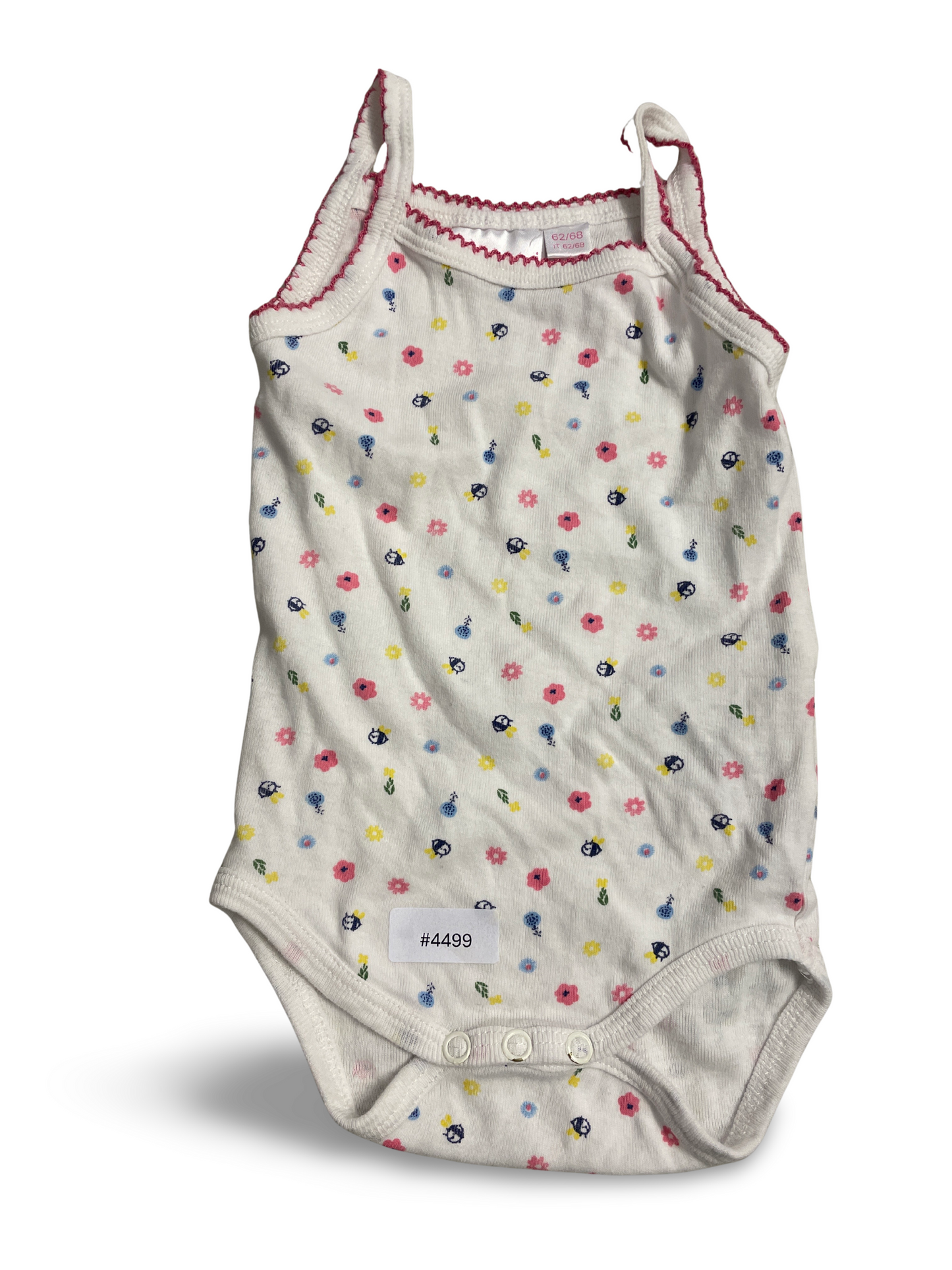 Weisser Trägerbody mit Blumenprint - Gr. 62