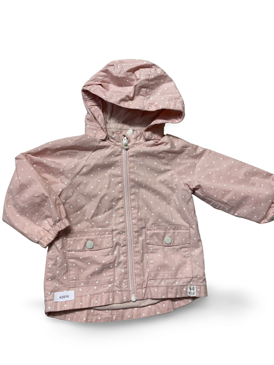 Rosa Gepunktete Jacke mit Kapuze - Gr. 80