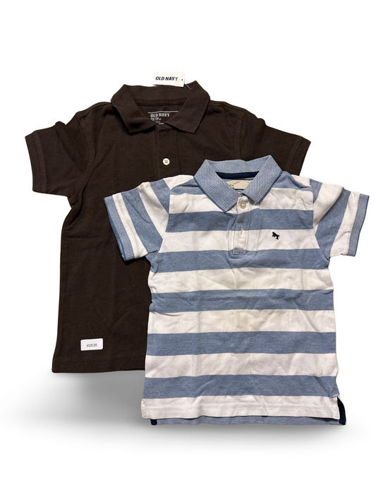 2er Bundle Poloshirts gestreift und unifarben - Gr. 110