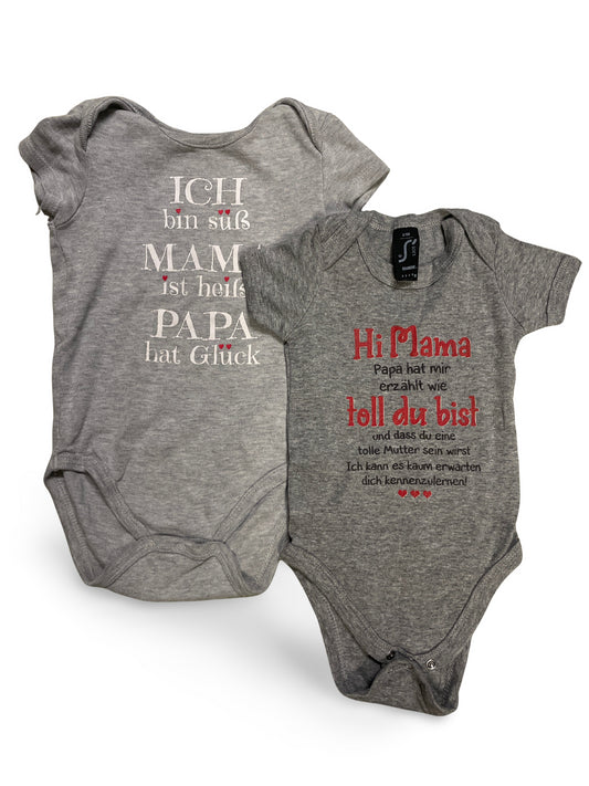 2er Bundle - Body kurz (Spruch) - Gr. 68