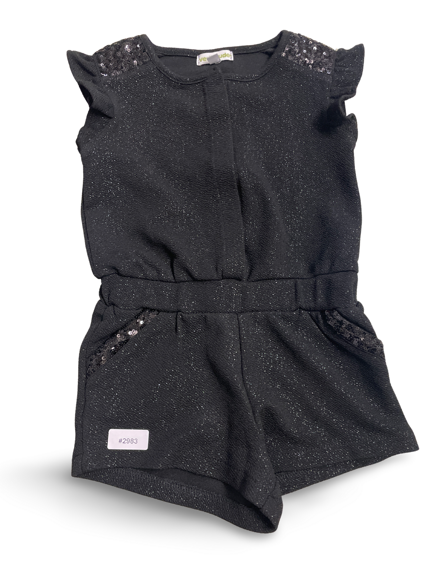 Schwarzer Jumpsuit mit Pailletten - Gr. 86