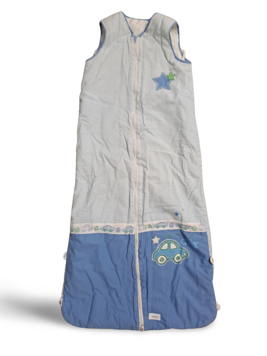 Blauer Schlafsack mit Auto-Applikation - Gr. 110