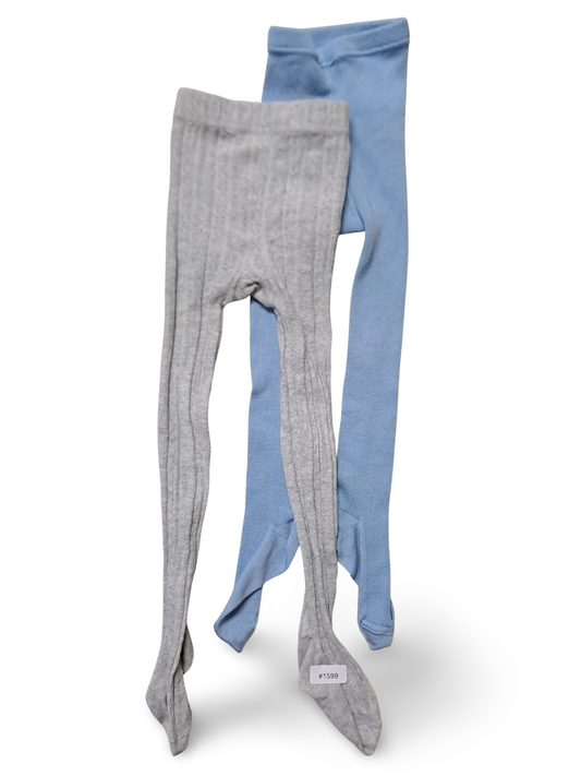 2er Bundle Strumpfhosen Blau und Grau - Gr. 98