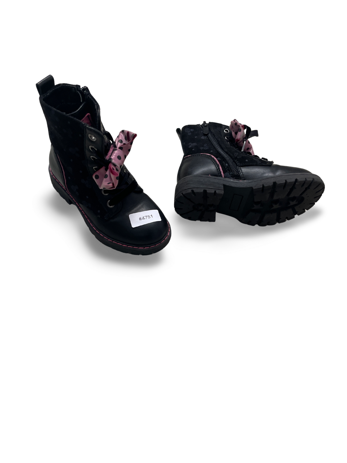 Kinderstiefel mit rosa gepunkteter Schleife - Gr. 27