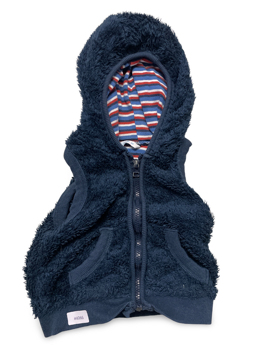 Flauschige Kapuzenweste mit Reissverschluss - Gr. 80
