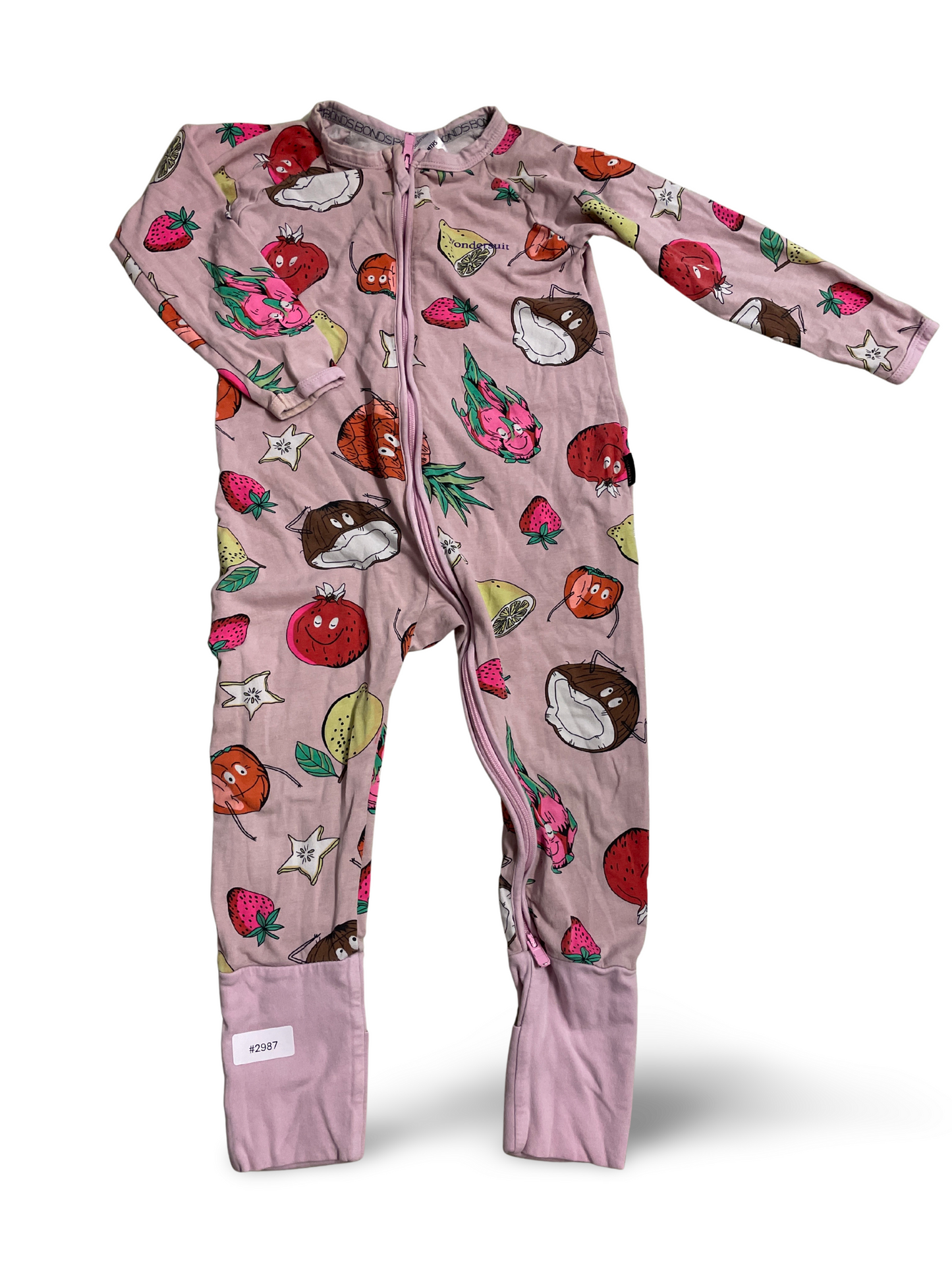 Strampler mit Reissverschluss und Fruchtprint - Gr. 86