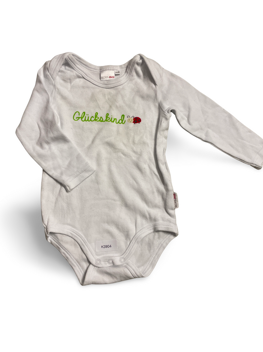 Langarmbody mit Glückskind-Aufdruck - Gr. 74