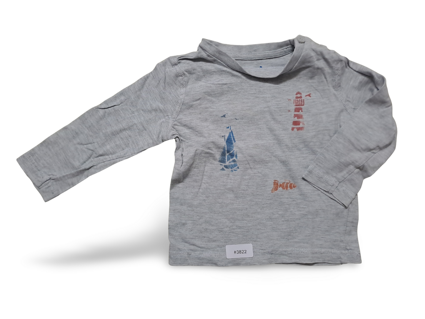 Langarmshirt mit Segelbootmotiv - Gr. 80