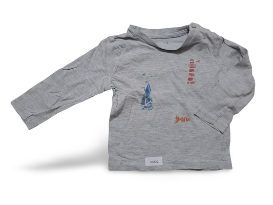 Langarmshirt mit Segelbootmotiv - Gr. 80