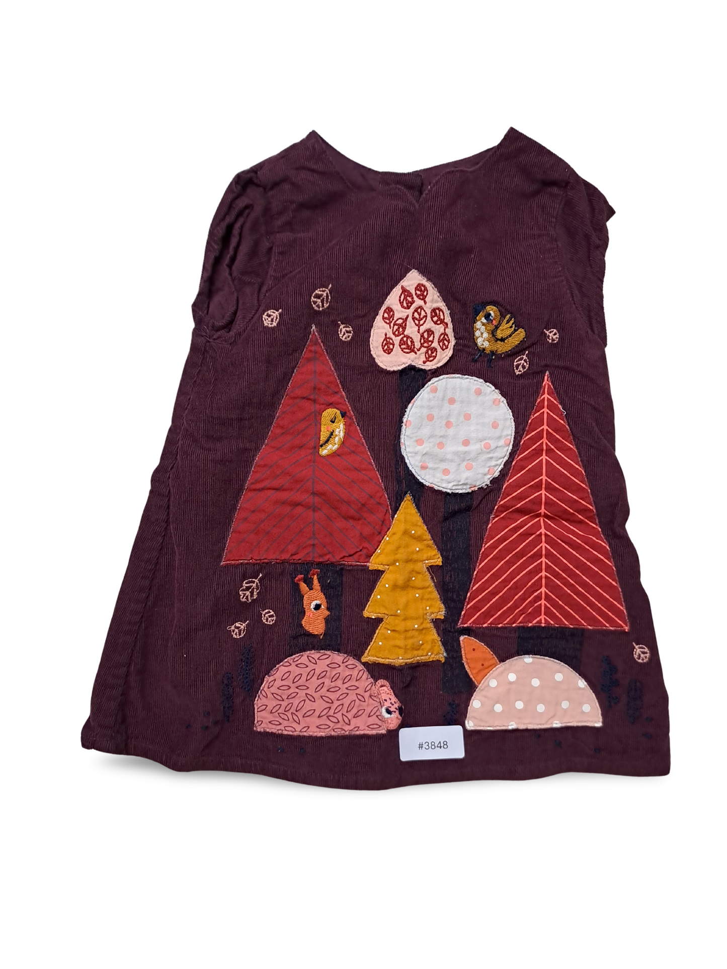 Cordkleid mit Waldapplikation - Gr. 68