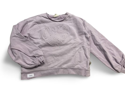 Lila Sweatshirt mit Herzprägung - Gr. 134