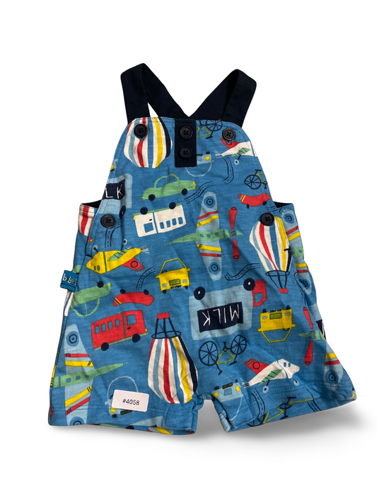 Blauer Strampler mit Fahrzeugprint - Gr. 86