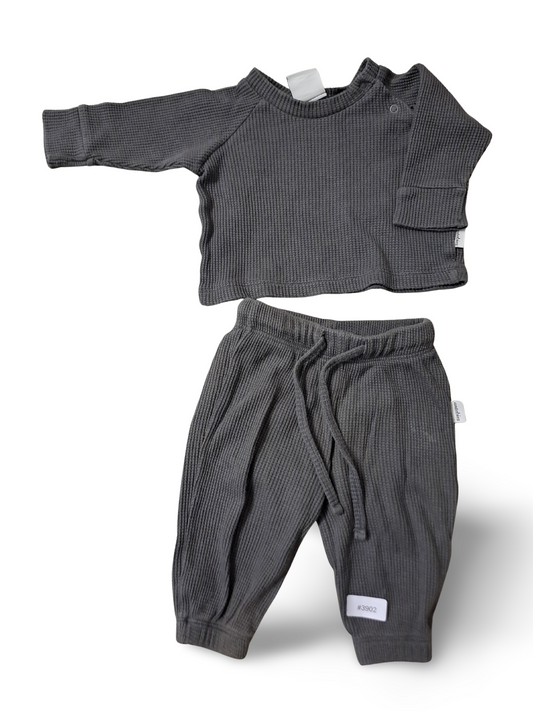 Baby Set Langarmshirt und Jogginghose Grau - Gr. 56