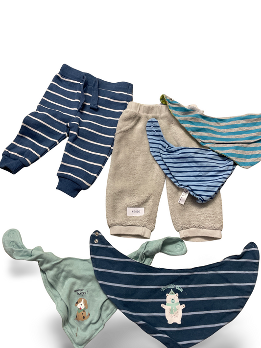 2er Bundle Jogginghosen gestreift und uni - Gr. 62