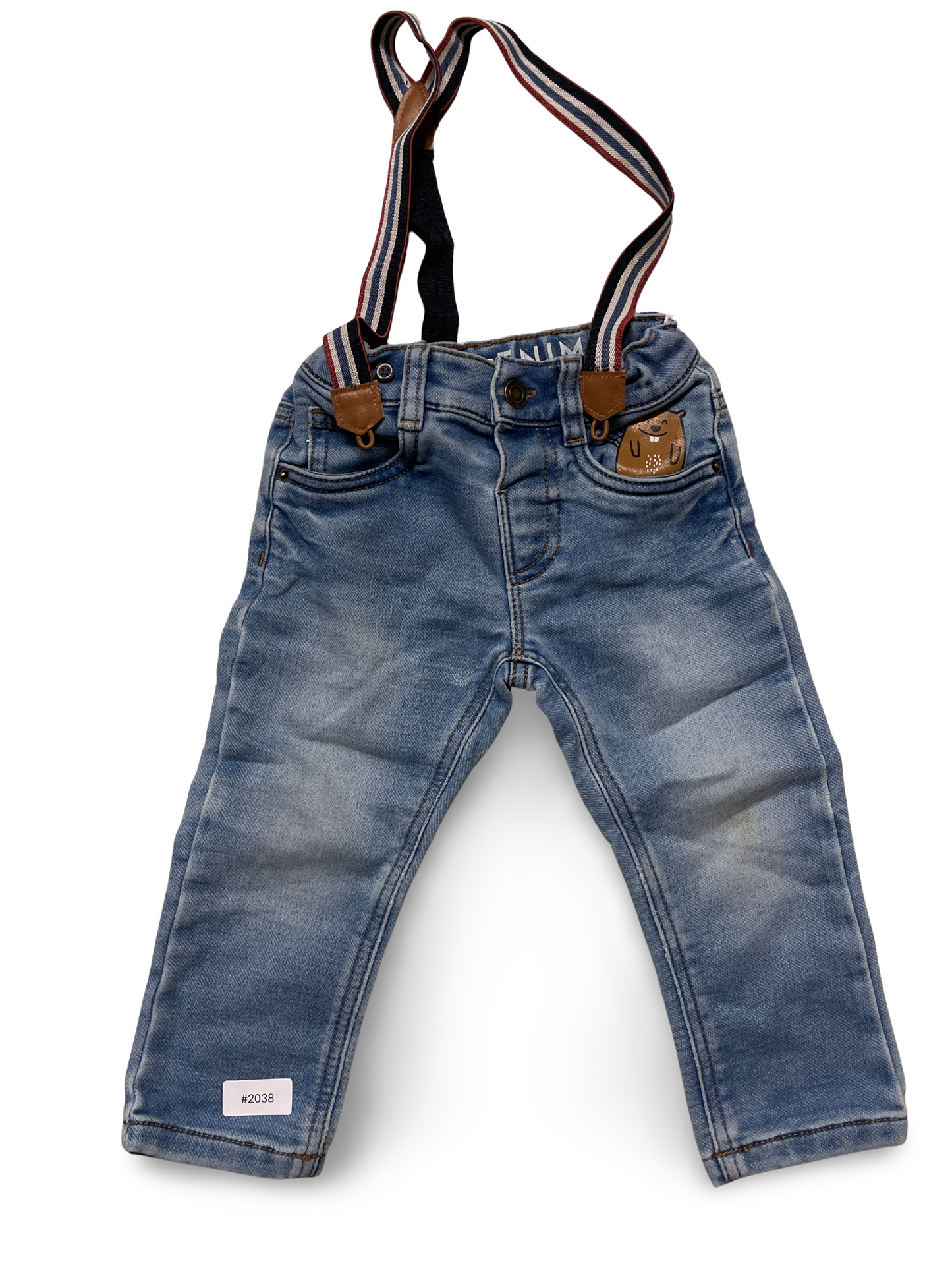 Jeanshose mit Hosenträgern - Gr. 86