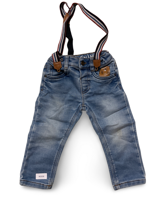 Jeanshose mit Hosenträgern - Gr. 86